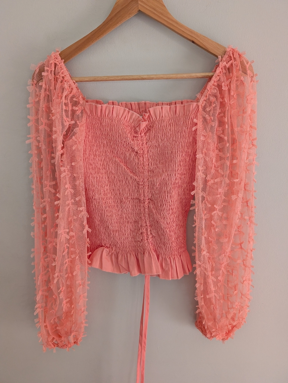 Joie Orange Smocked Blouse Size S